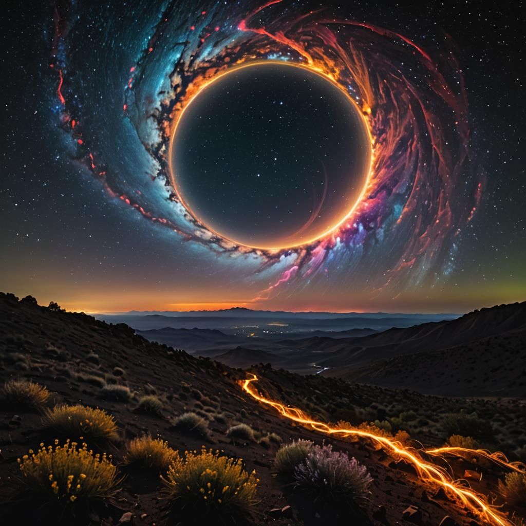 Cosmic Figure Awakens in Celestial Landscape