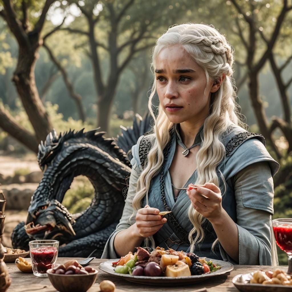 Daenerys Targaryen in a Breakfast Setting, Shot in Professio...