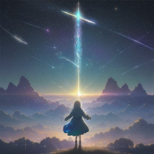 Majestic Cosmic Bird Soars Amidst Twinkling Stars in Celesti...