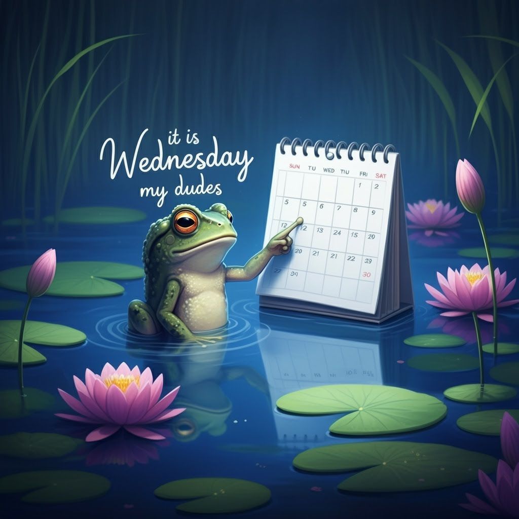 Whimsical Toad Announces Wednesday in Lily Pond