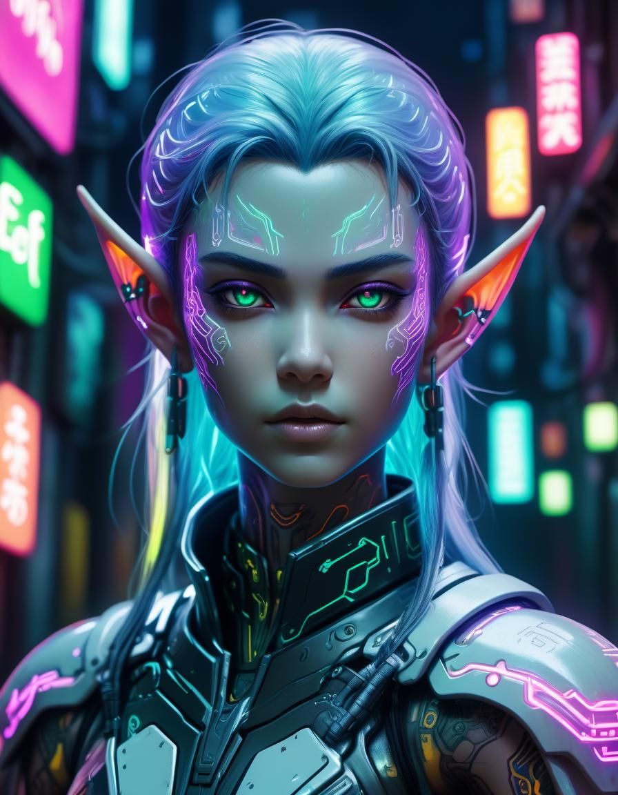 Cyberpunk Warrior Elf