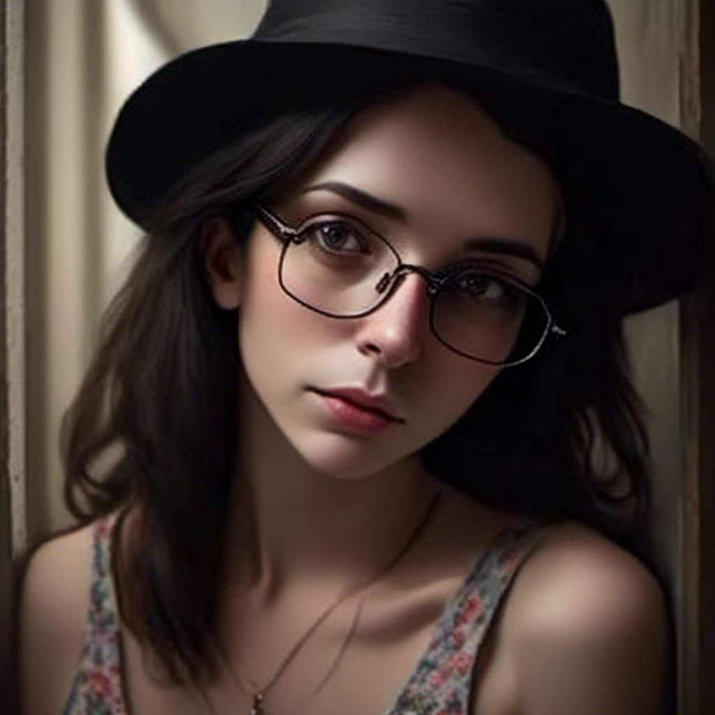 Andie Banks Poses Dramatically in a Sleek Floral Tank Top