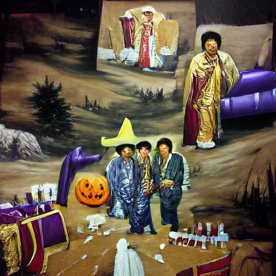 Celebrities as the Three Wise Men at a Spooky Halloween Bash