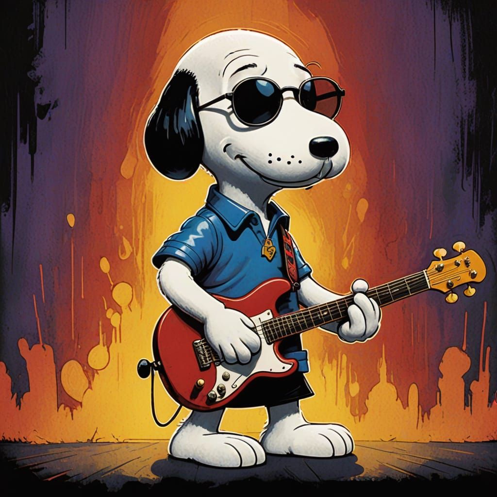 Snoopy Rocks Out with Steely Dan in Vintage Style