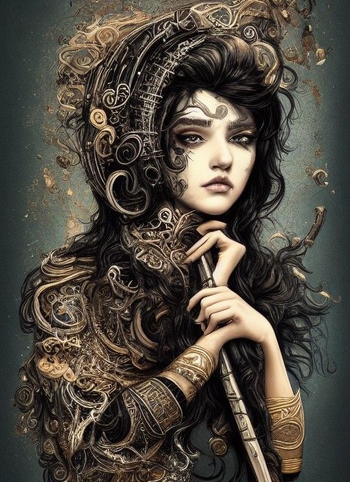 The Mischievous Bard: A Vibrant, Ornate Portrait