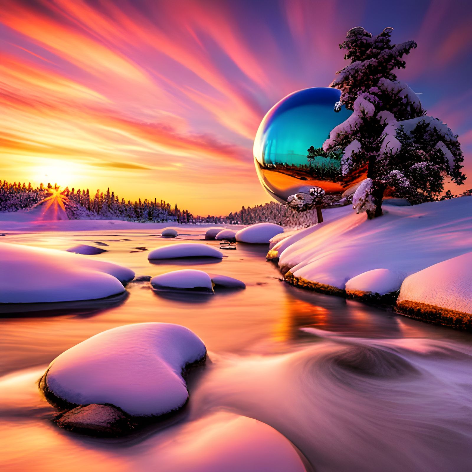 Luminous Crystalline Orbs in Pearlescent Colors