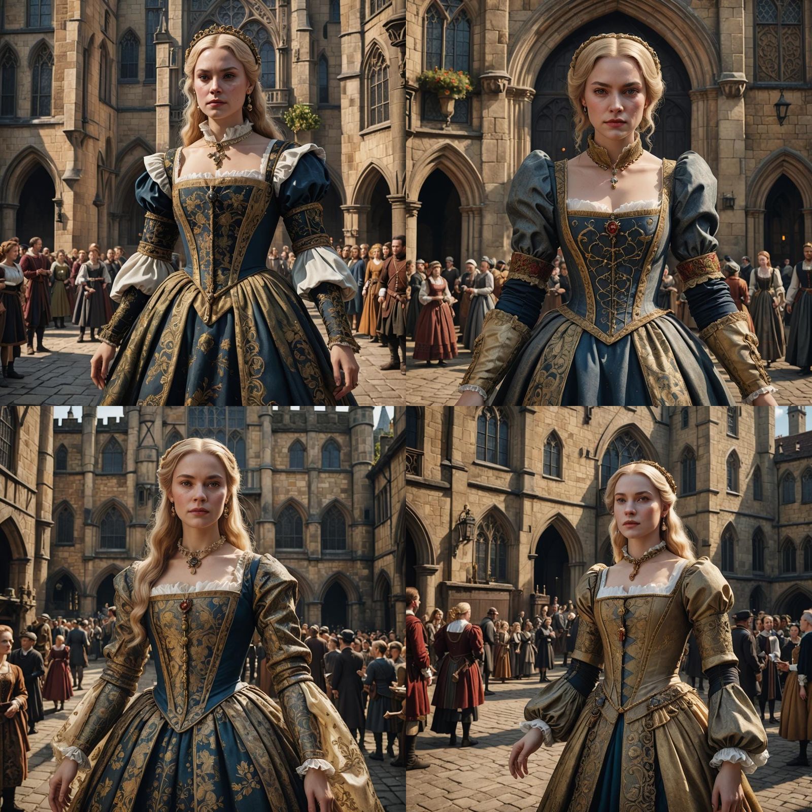 Glamorous Tudor Lady in Traditional Attire