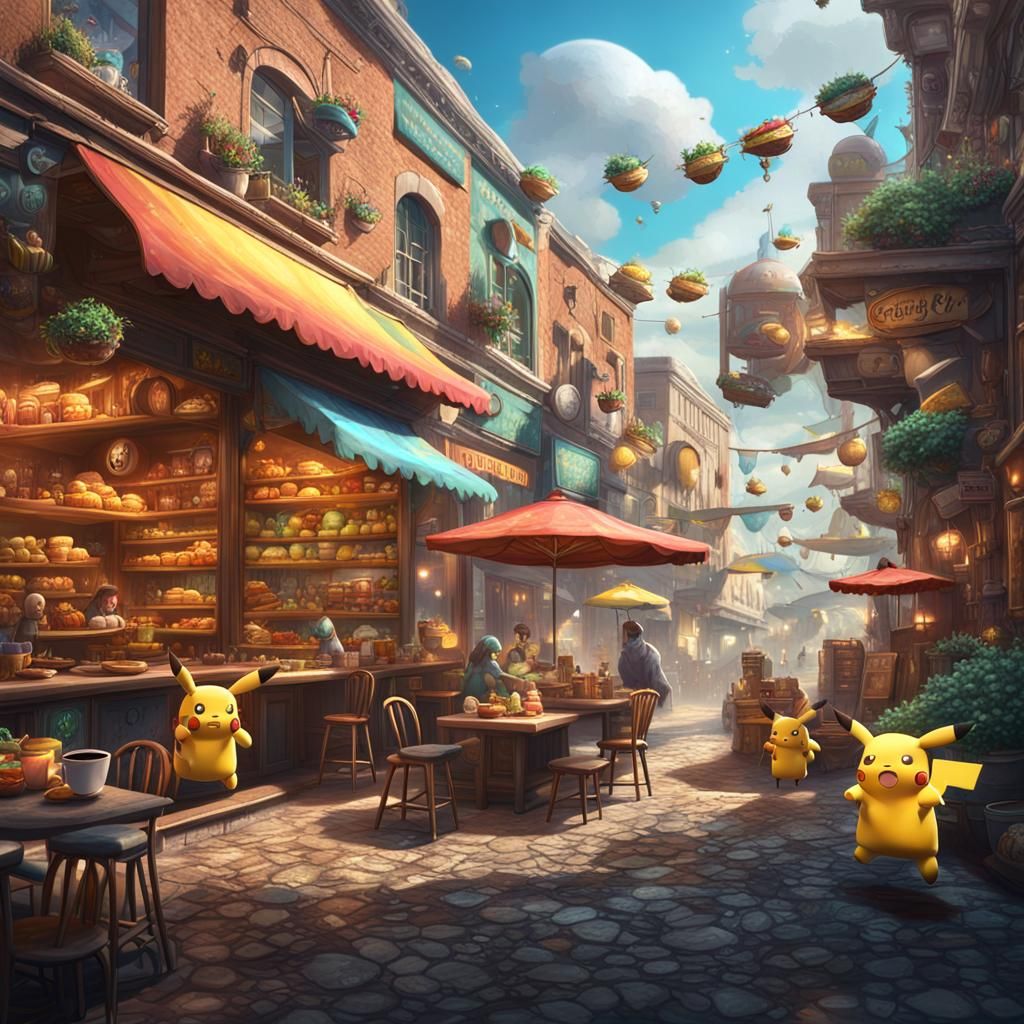 Fantastical Space Unicorns and Pikachu's Tacos in a Vibrant,...