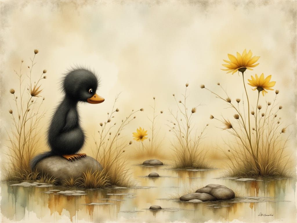 Whimsical Animals in Naive Art Style