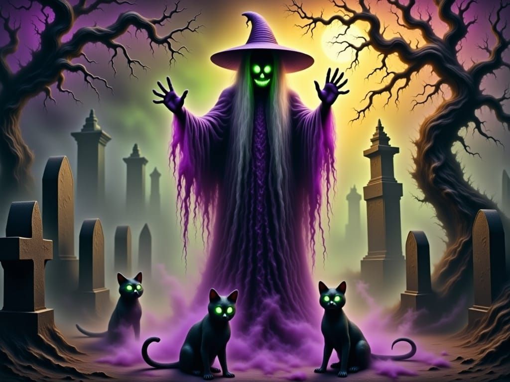 Mysterious Witch Conjures Dark Magic in Haunting Halloween S...
