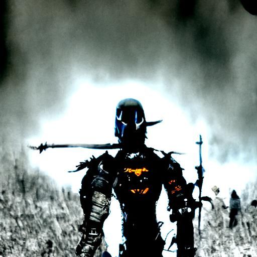 Cyberpunk Warrior Emerges from Desert Shadows