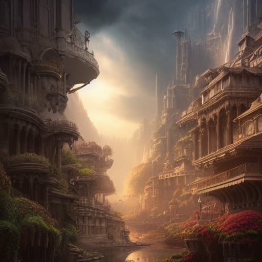 Epic Cinematic Masterpiece in Maximalist Digital Style