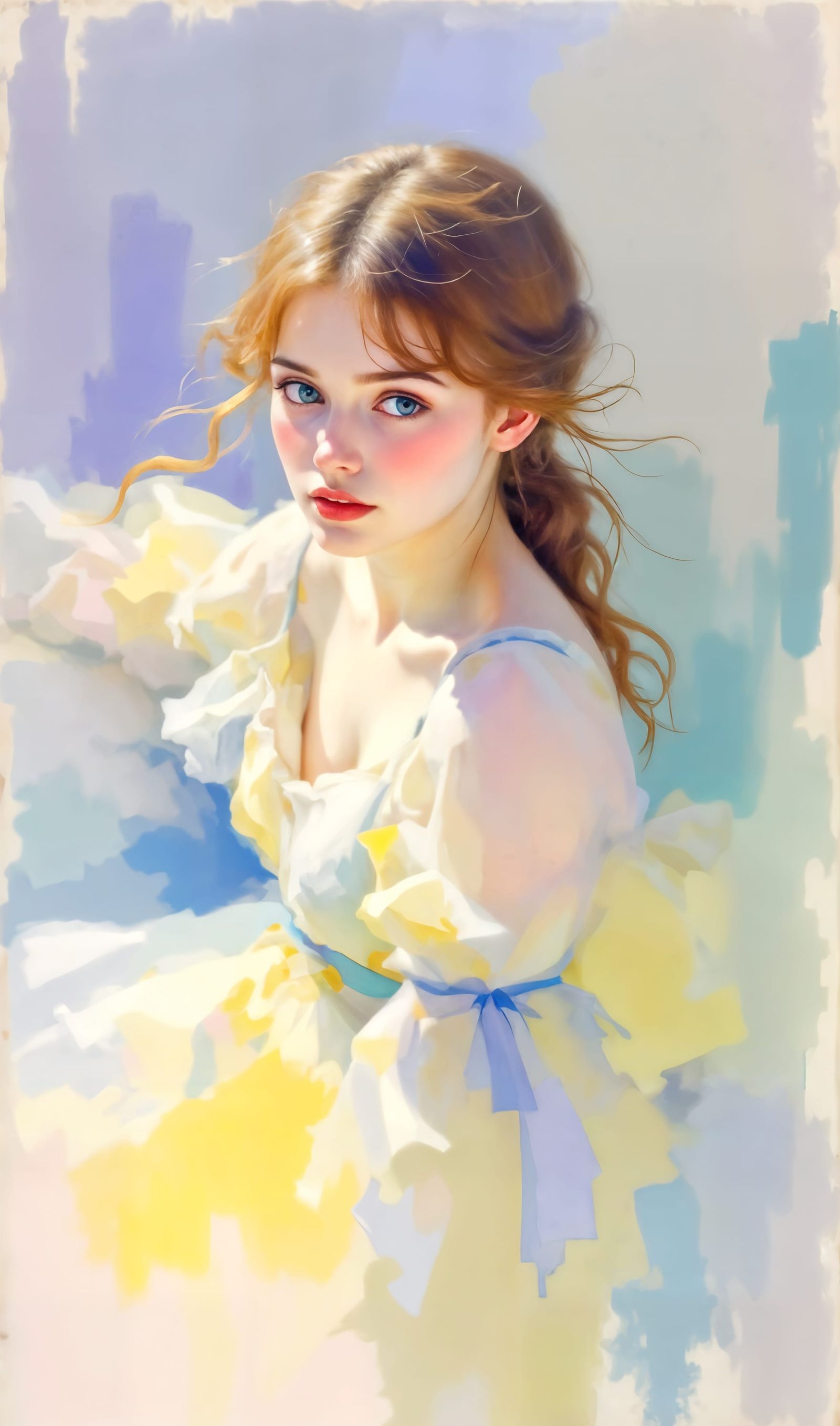 Dreamy Goddess in Soft Pastel Hues