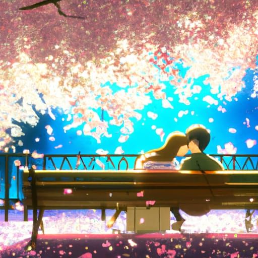 Romantic Cherry Blossom Kiss