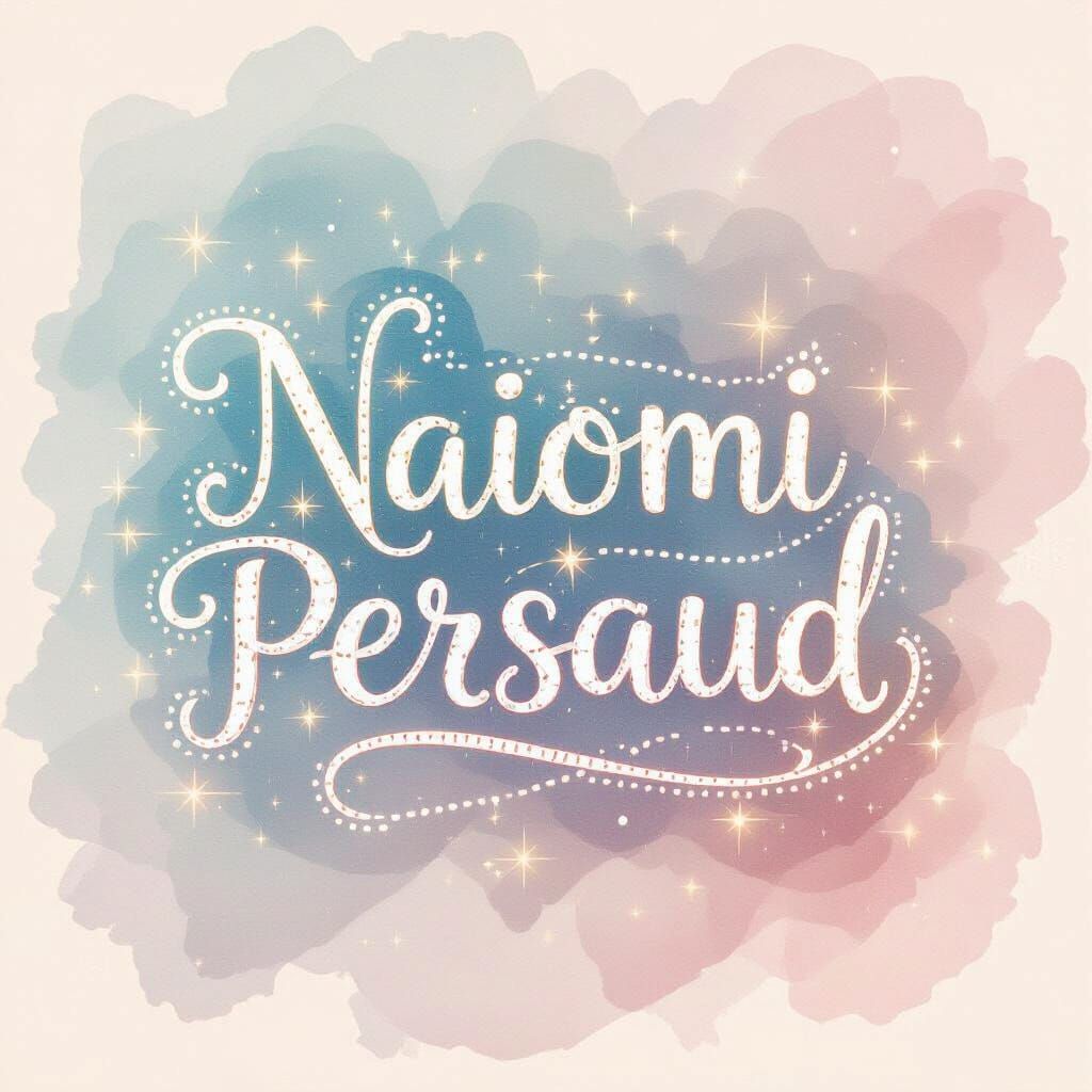 Naiomi Persaud Name Tracing in Whimsical Watercolor Style