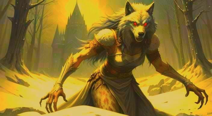 Cyberpunk Goddess as Werewolf Princess