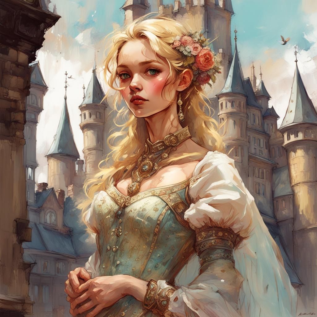 Spectacular Medieval Bride in Opulent Gown