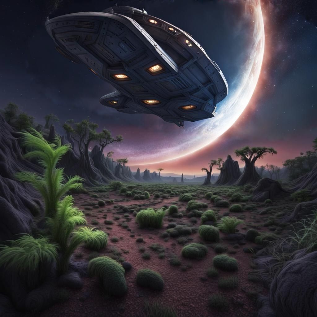 Spaceship in Futuristic Aesthetic