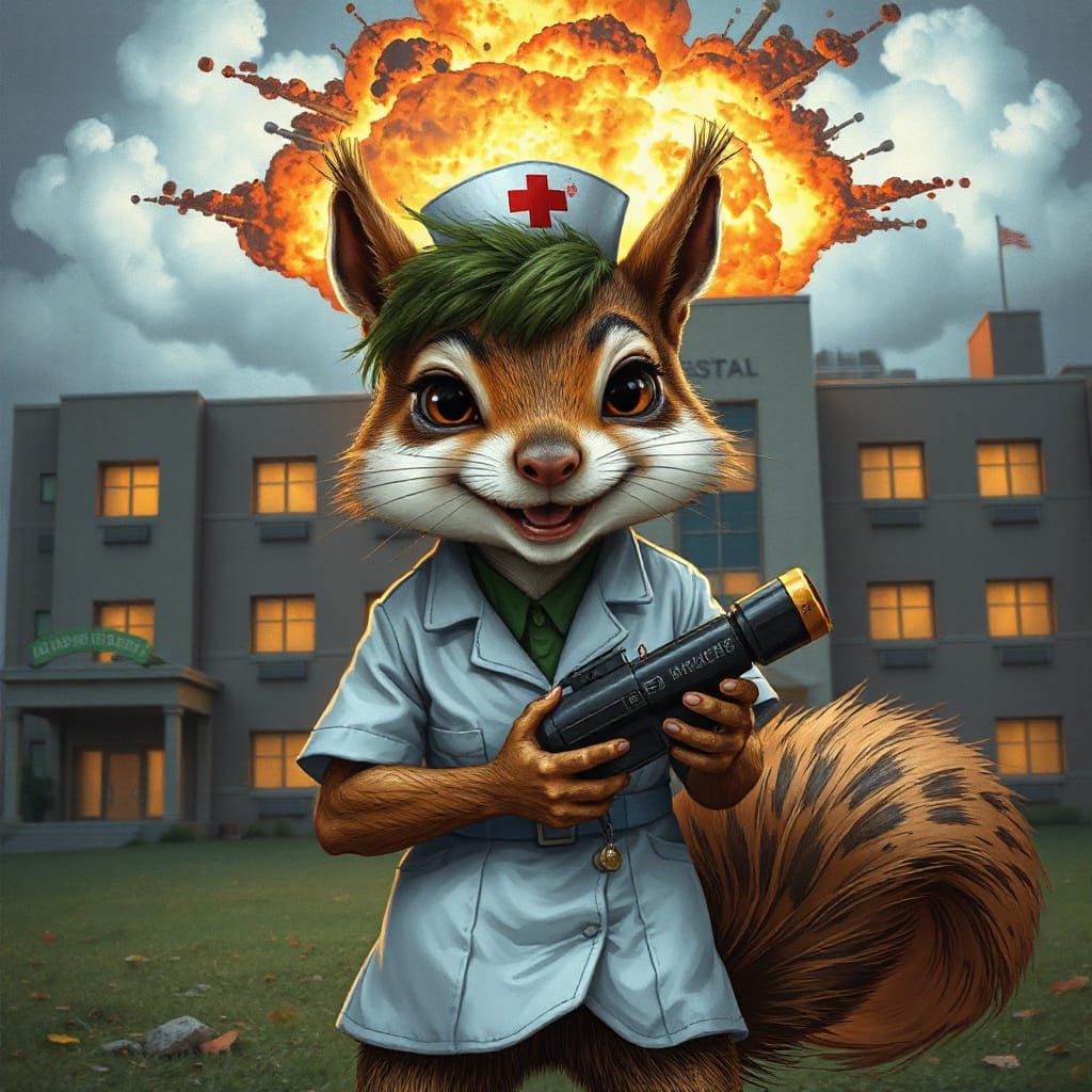 Joker Squirrel Nurse Detonates Hospital, in Burtonesque Styl...