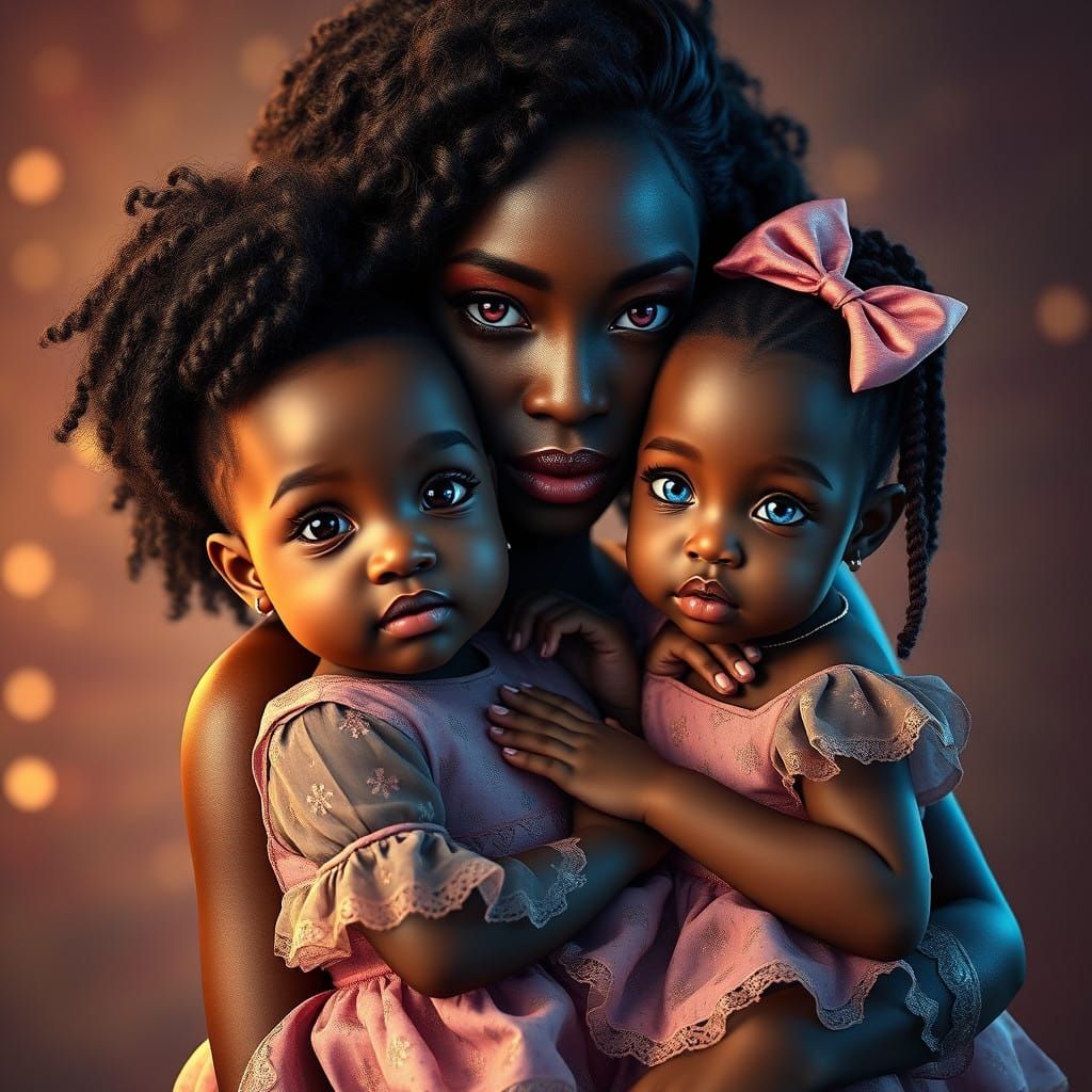 Mother's Pride and Joy in Vibrant Fantasy Style