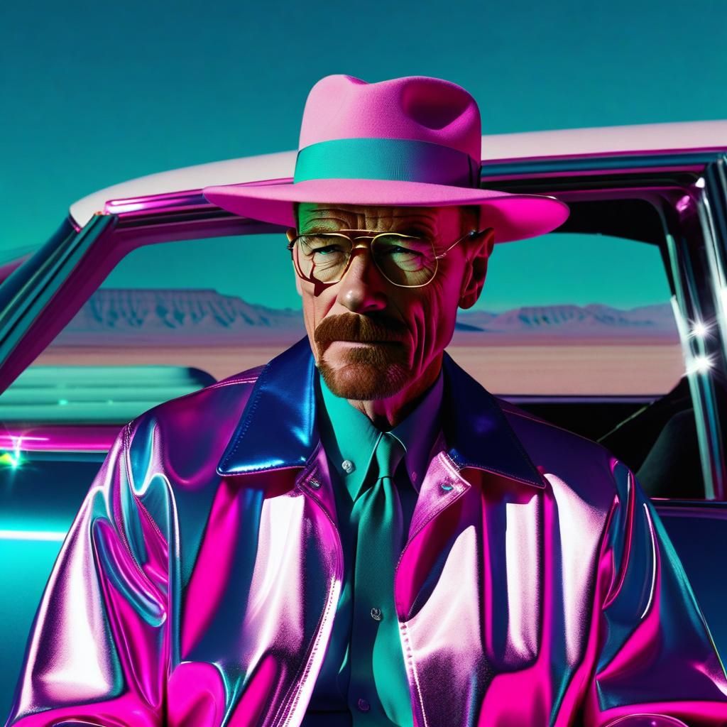 Vaporwave Aesthetic, Bryan Cranston as Walter White