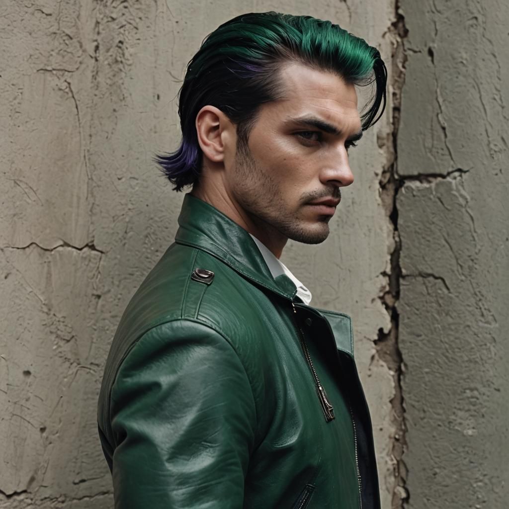 Bad Boy Rebel in Neon Cityscape