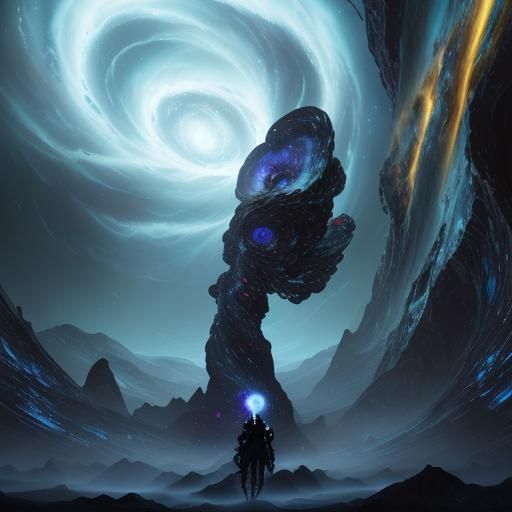 Glowing Galaxy Swirls Around Cosmic Black Hole