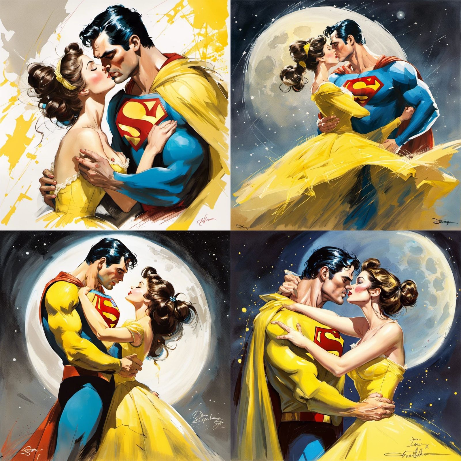 Superman in a Romantic Moment with a Disney Princess