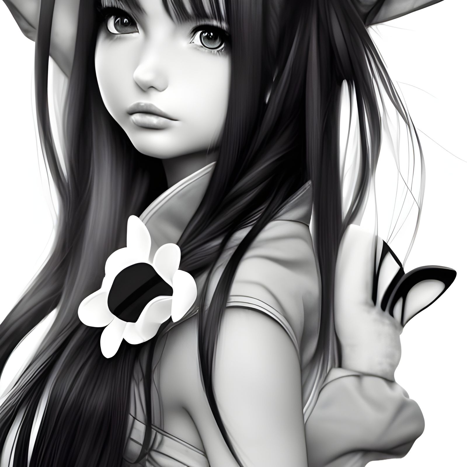 Anime-Inspired Japanese Schoolgirl in Hyper-Realistic Digita...