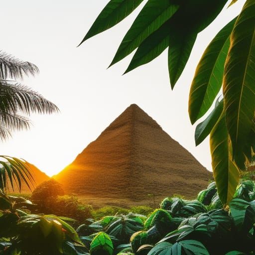 Egyptian Pyramid Transformed into Vibrant Coffee Landscape a...