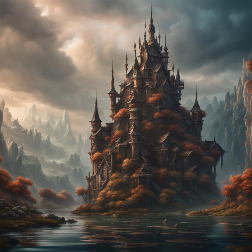 Fantastical Duck Spear Concept Art in Deep, Vivid Colors