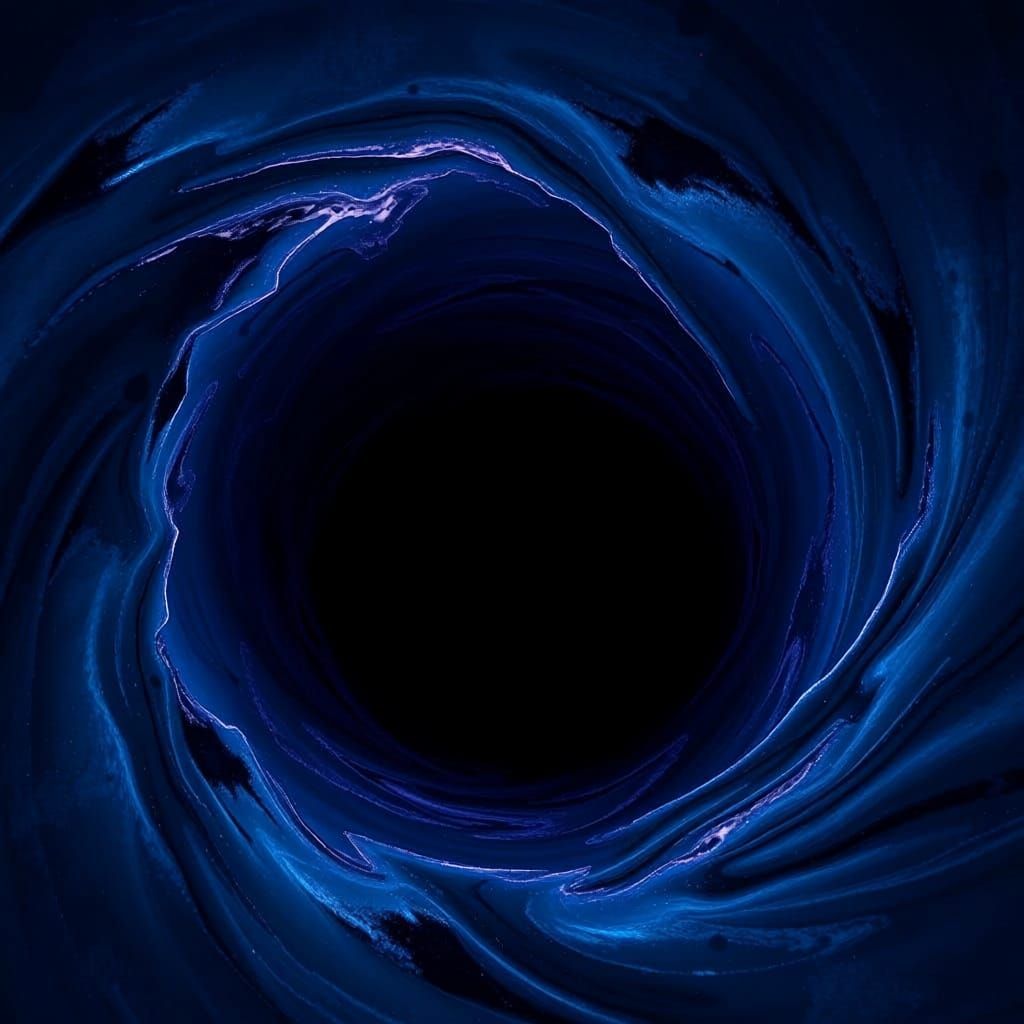 Surreal Cosmic Vortex with Distorted Text