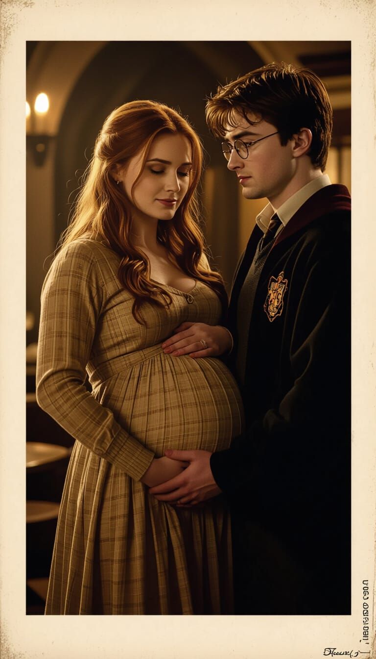 Pregnant Ginny Weasley with Harry Potter: Intimate Film Scen...