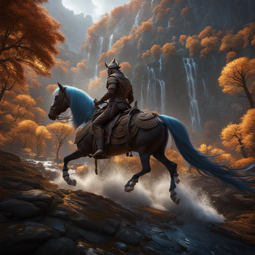 Epic Fantasy Horse Rider in Stunning 8K