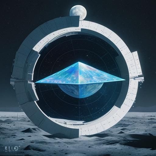 Surreal Cosmic Cityscape on the Moon