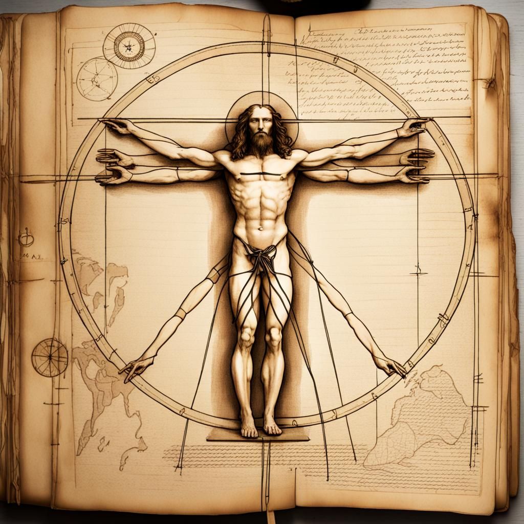 A journal of line drawings and notes by a student of Leonard...