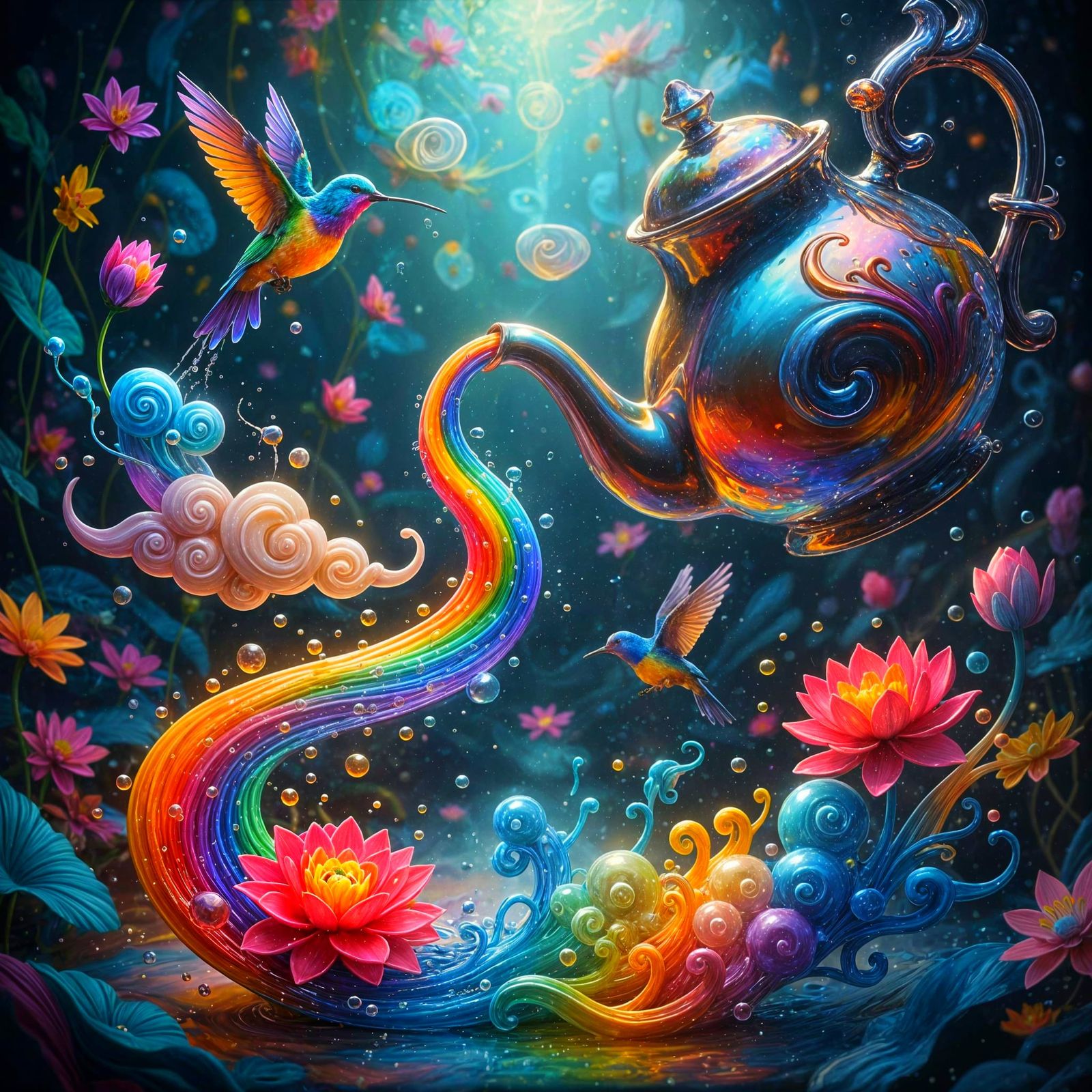 Liquid Rainbow Teapot Pours Magical Transformations