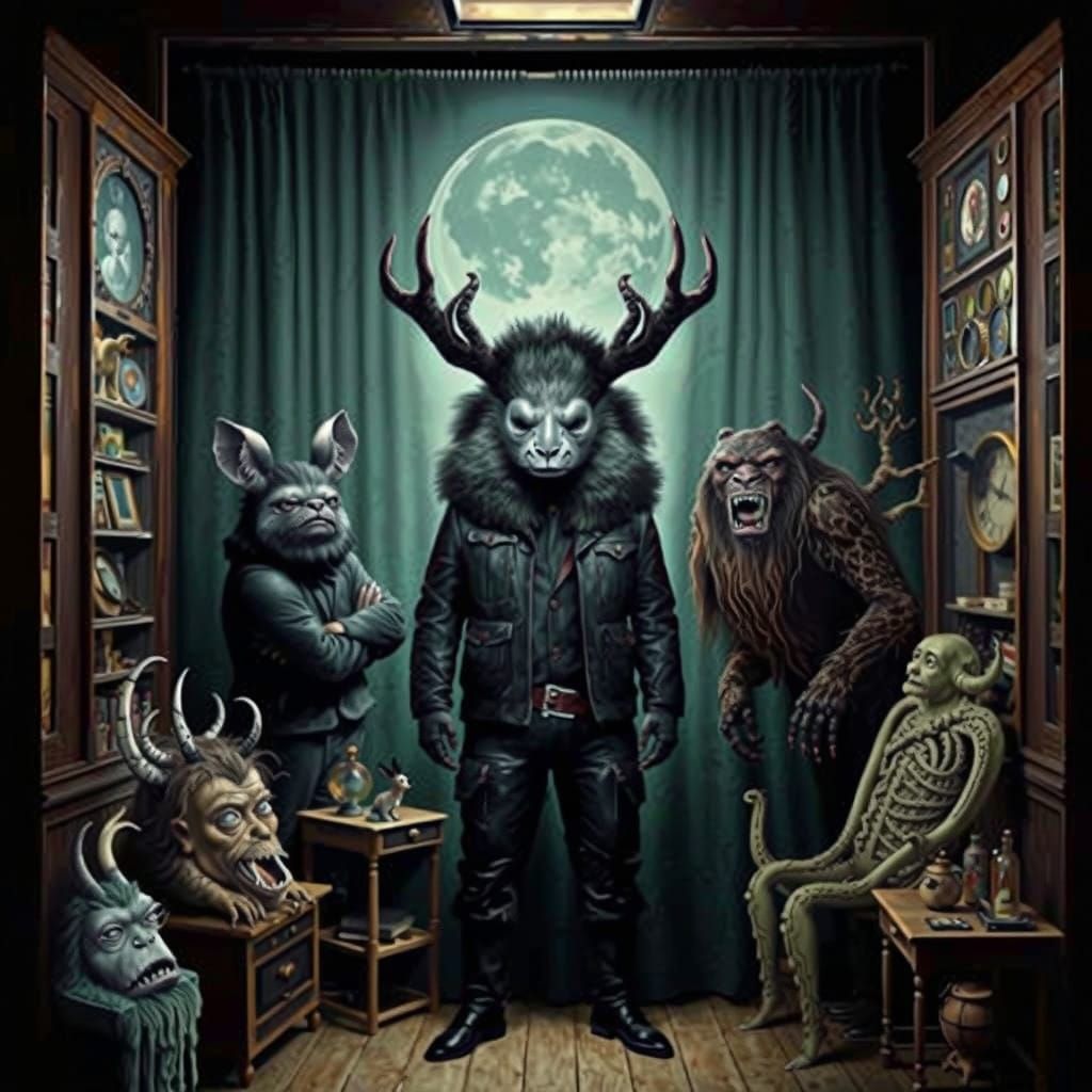 Mysterious Creatures Gather in a Room of Whimsy