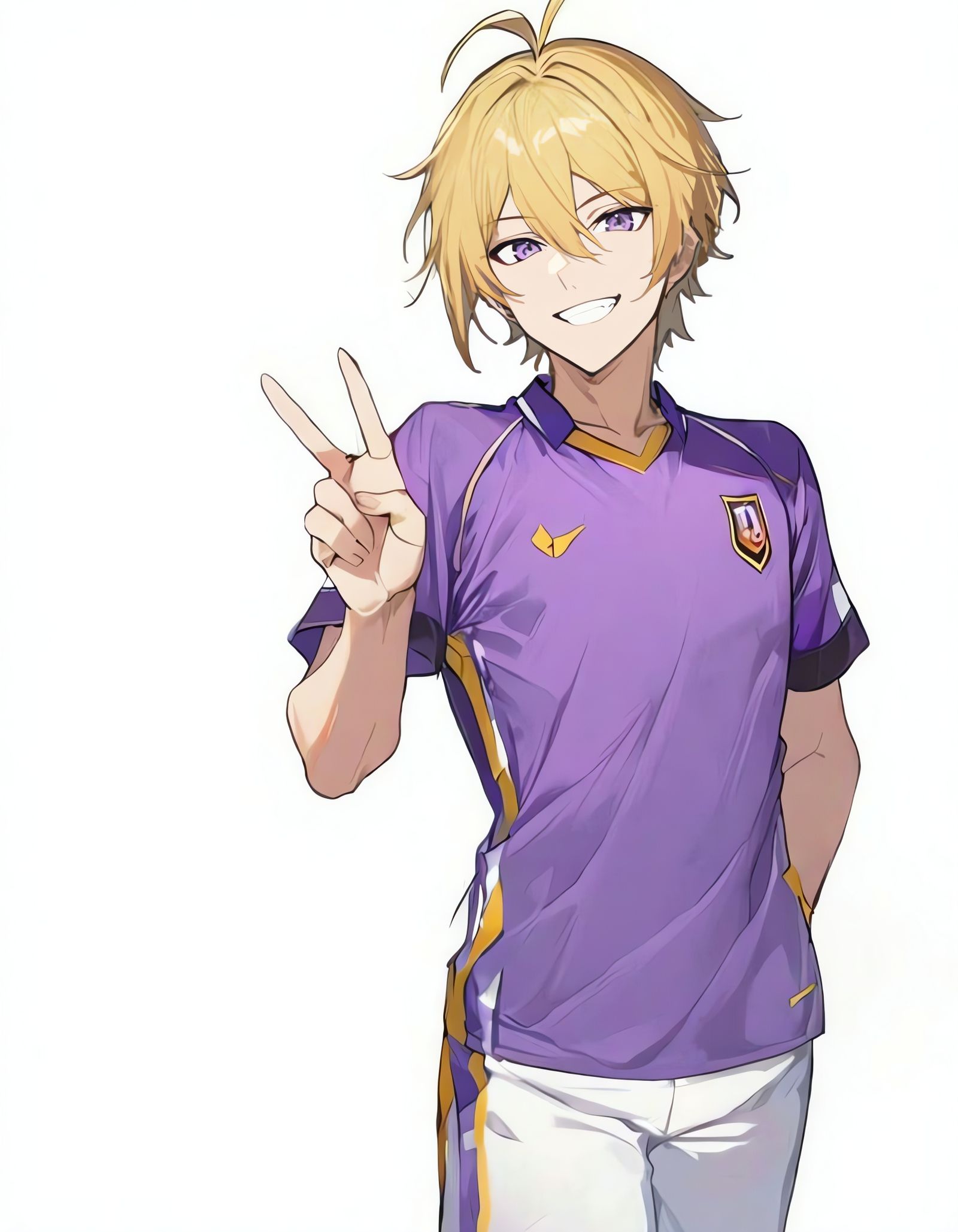 Anime Boy Soccer Player with Yellow Hair