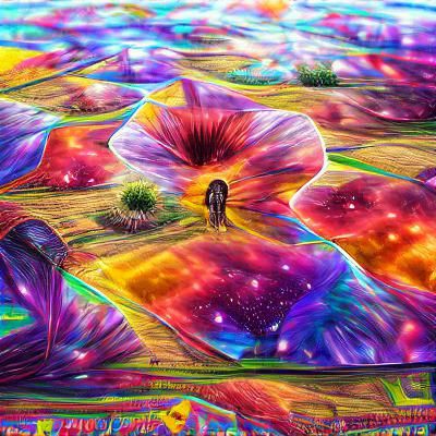 Vibrant Cosmic Blooms in Radiant Sunshine
