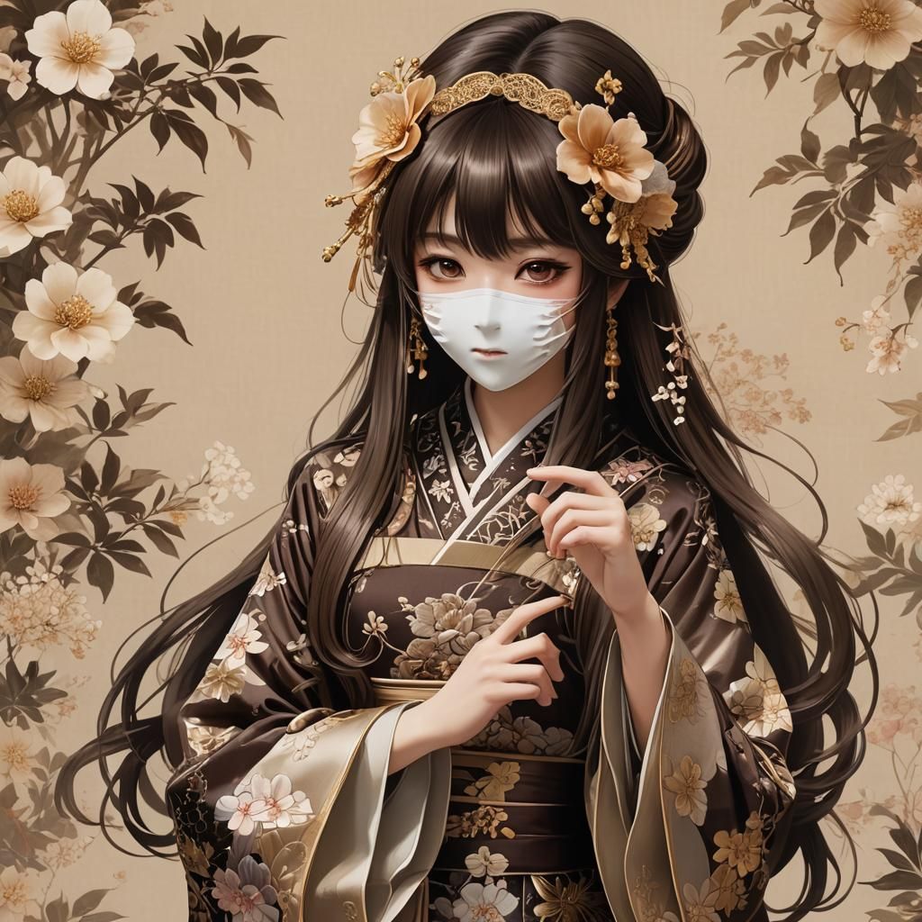 Hyperrealistic Portrait of a Japanese Woman in a Fantastical...