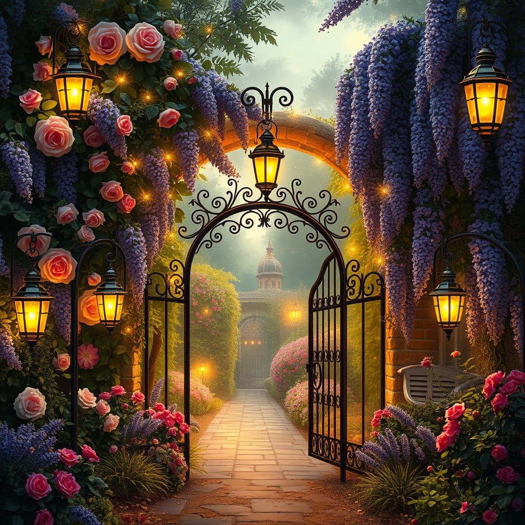 Golden Twilight Garden of Enchantment