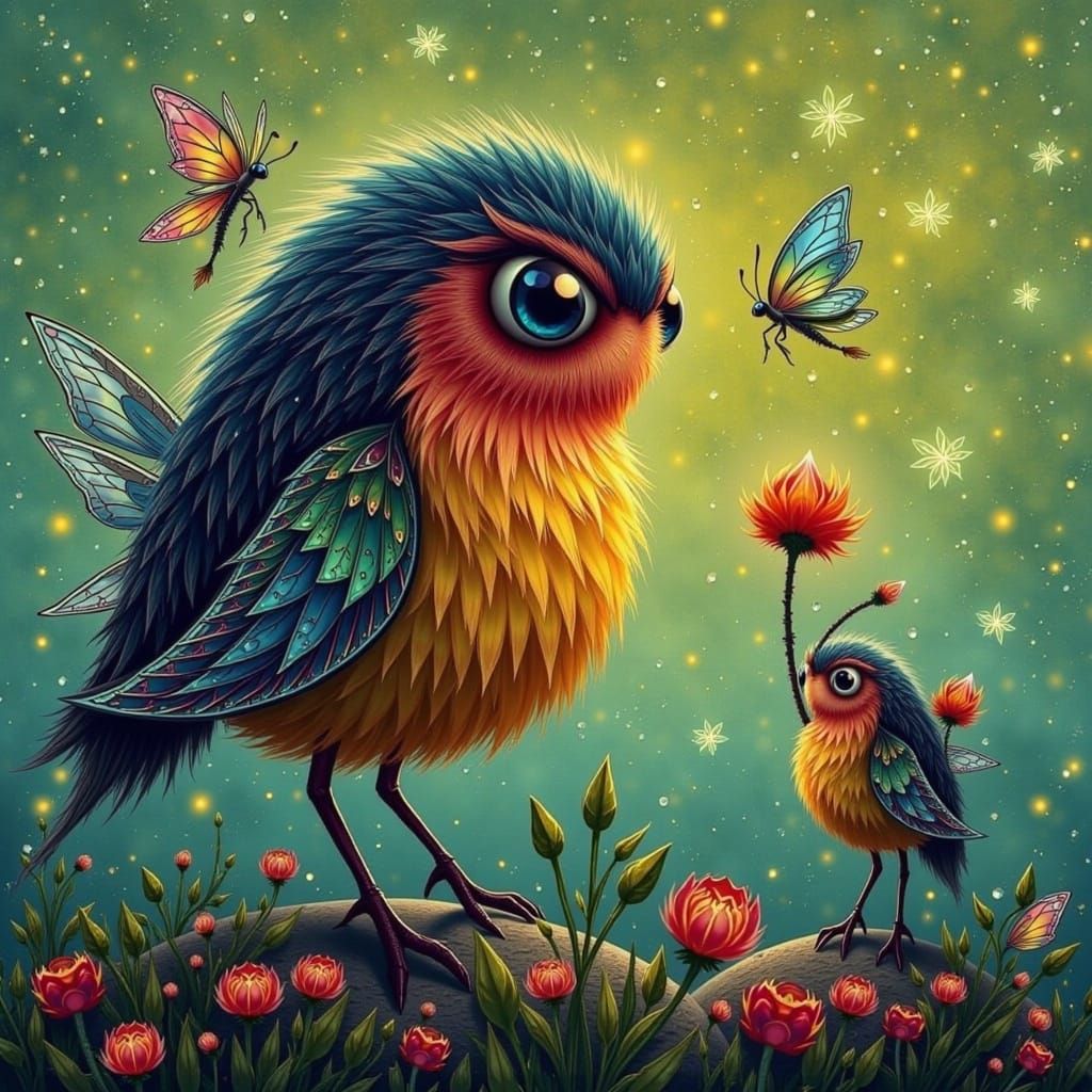 Whimsical Forest Creature in Watercolor Style