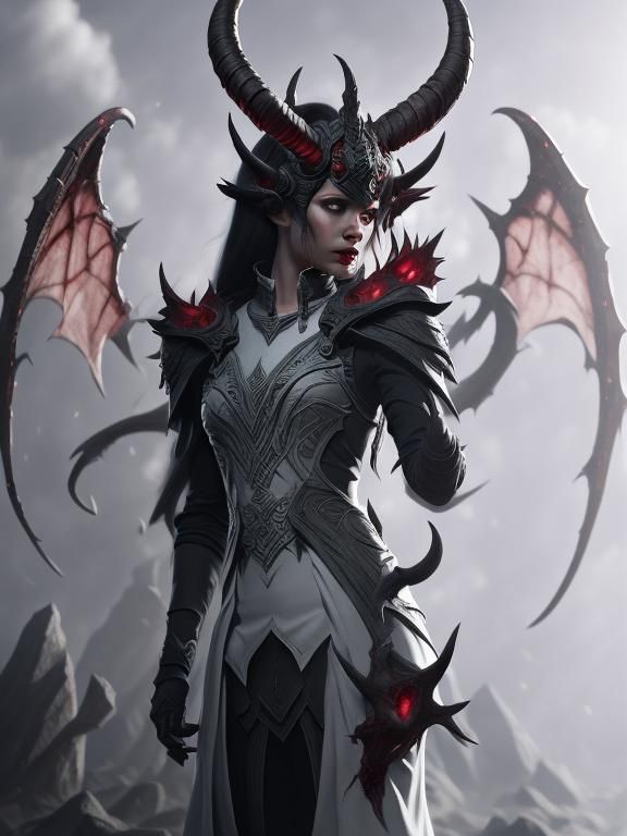 Ethereal Female Demon in Dark Fantasy Concept Art