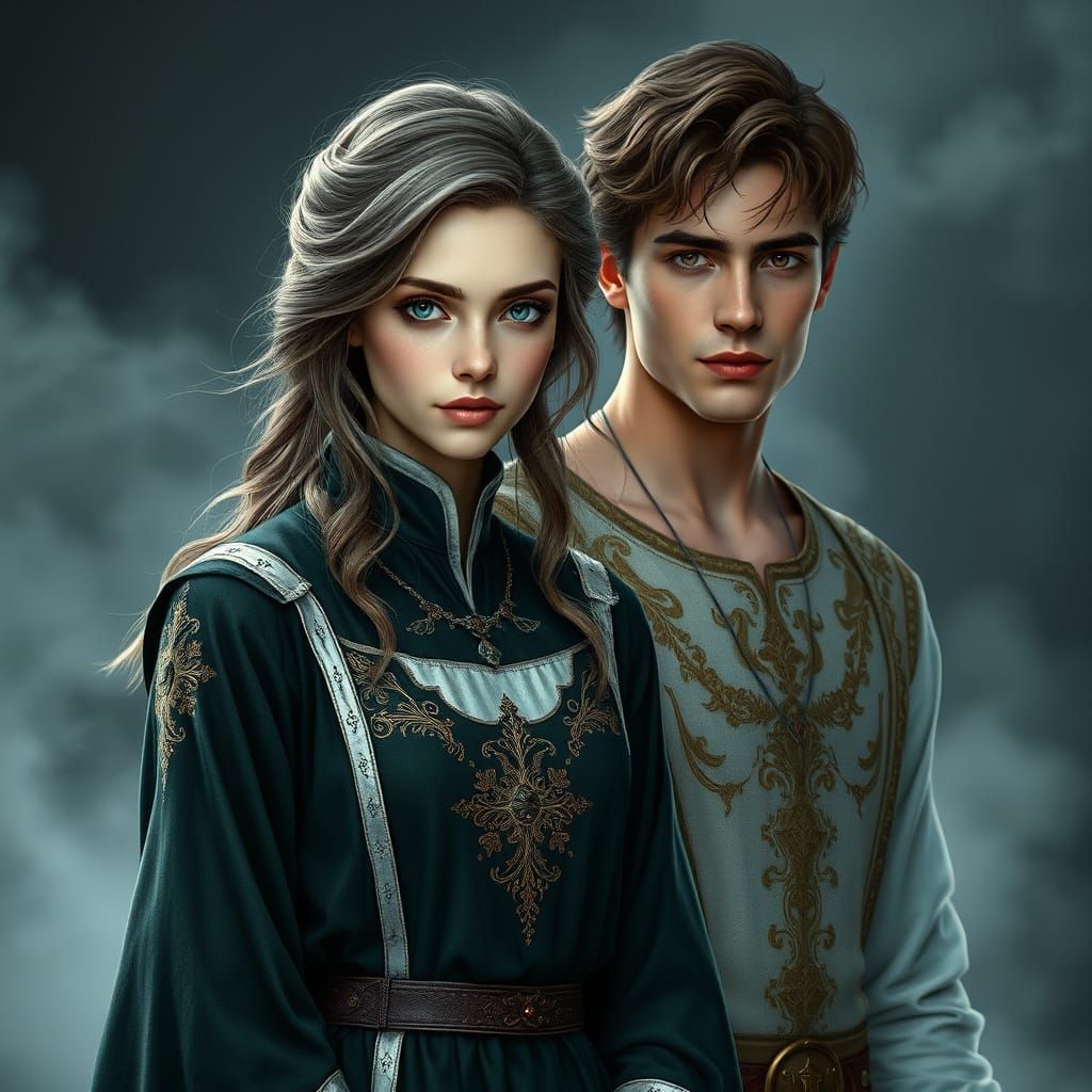 Enchanted Couple in Mystical Realm