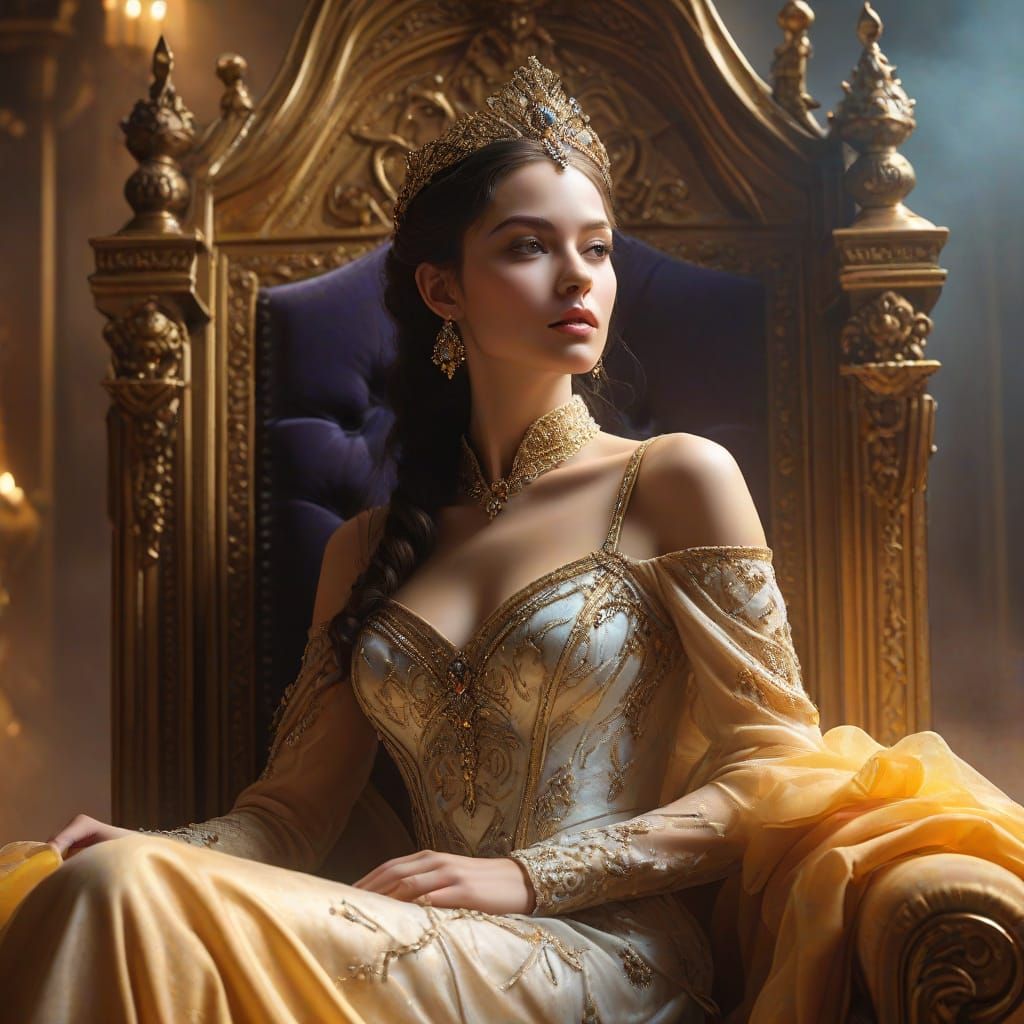 Surreal Portrait of a Queen on a Throne