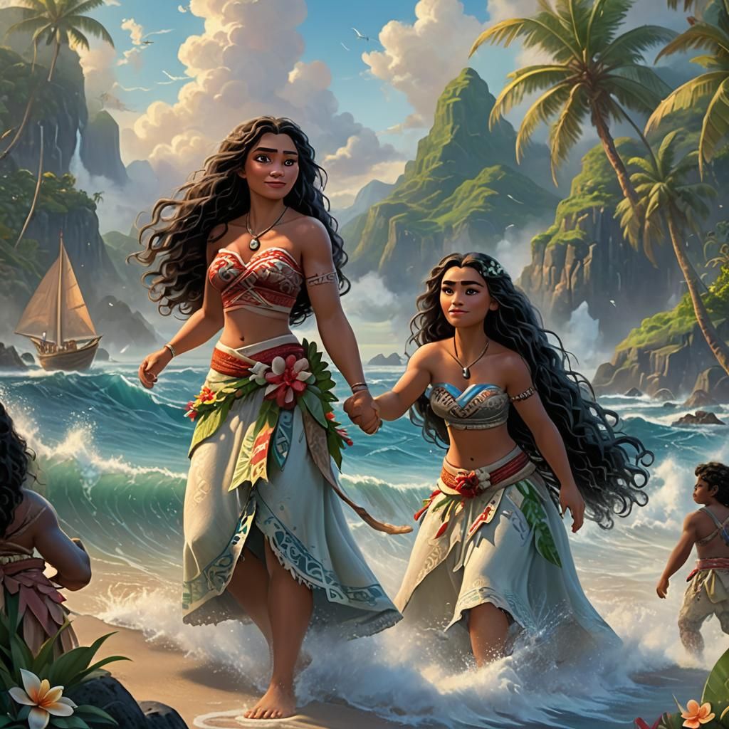Moana: Oceanic Goddess in Ethereal Fantasy Style