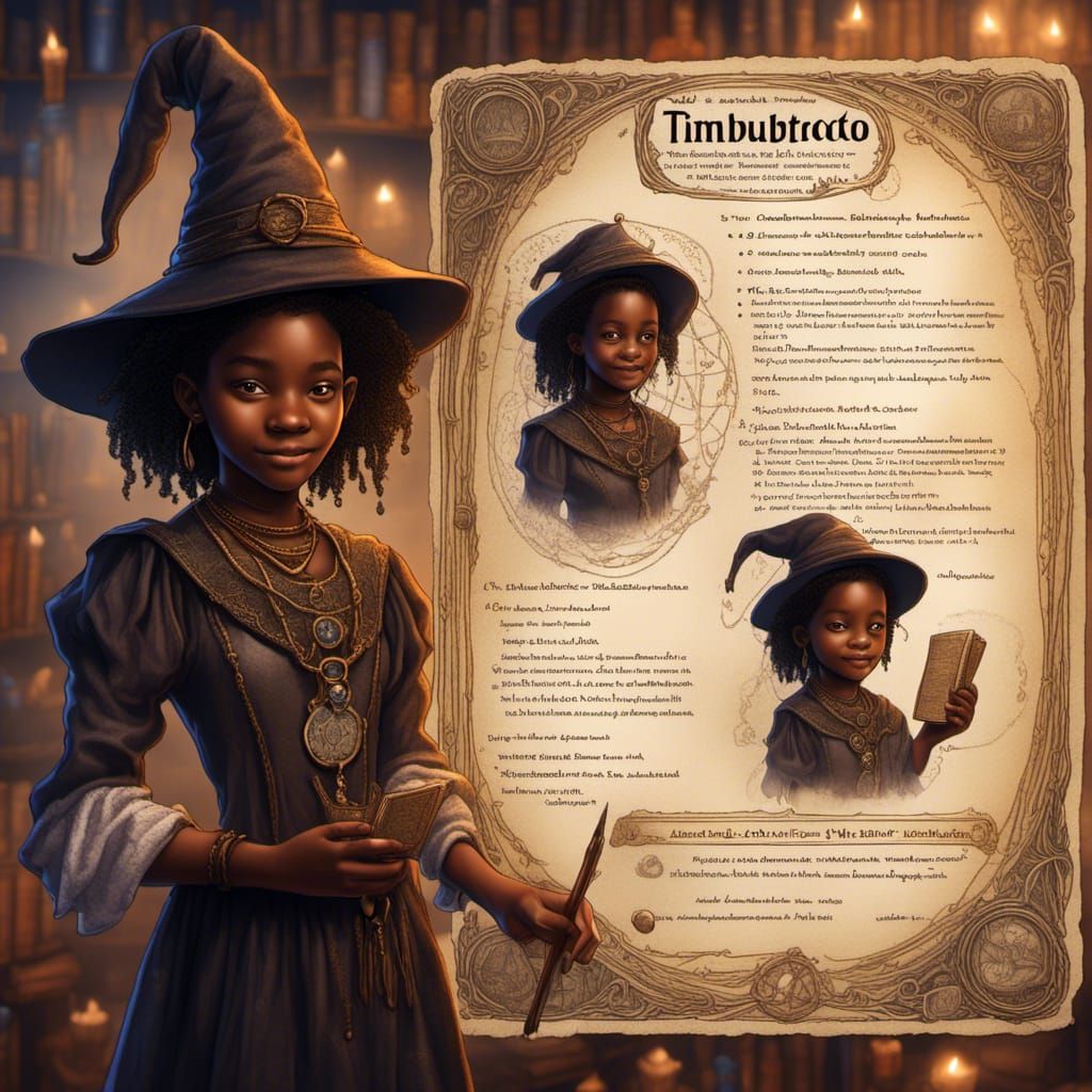 Timbuctoo Magic School ID Card for Little African Witch in W...