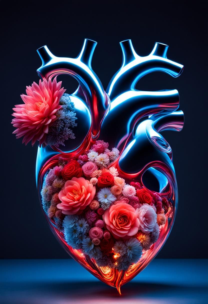 Vibrant Heart Explosion in Macrolens Bokeh Aesthetic