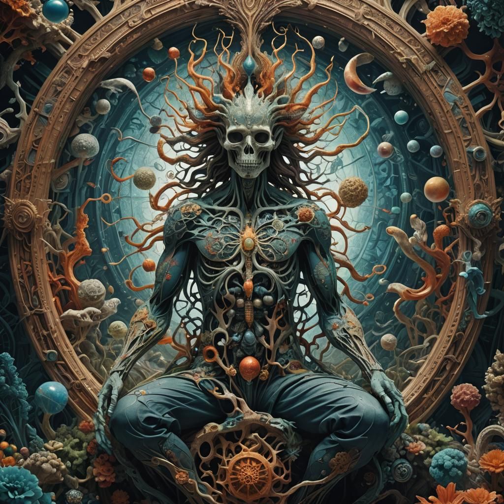 Surreal Cosmic Rebirth in Whimsical Detail